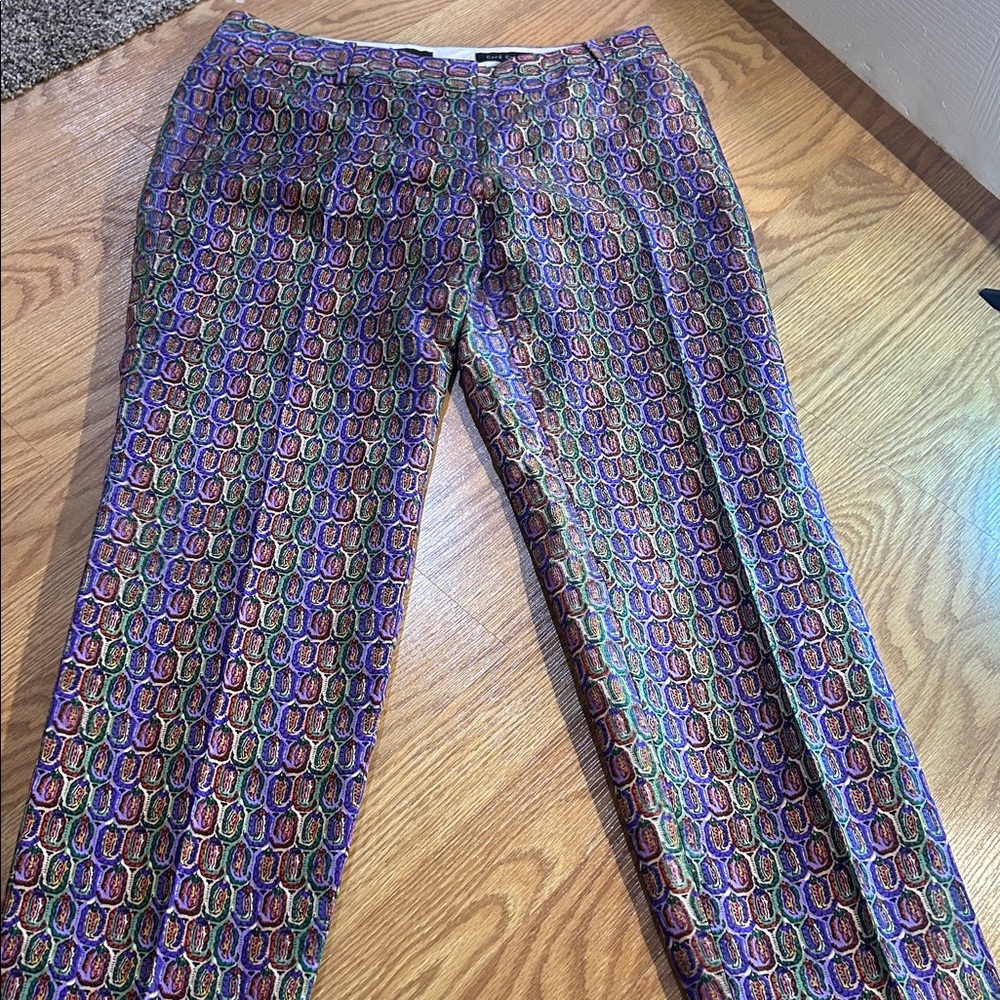 J. Crew Café Capri Pants - Multicolor Pattern
